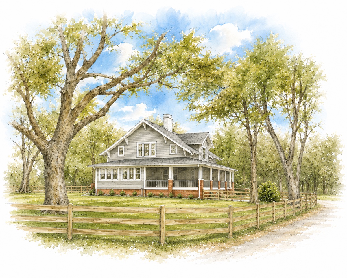 The restored farmhouse